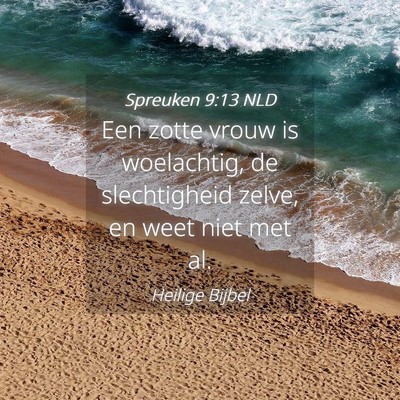 Picture 04 - Spreuken 9:13 NLD - Een zotte vrouw is woelachtig, de slechtigheid - Bible Verse Picture