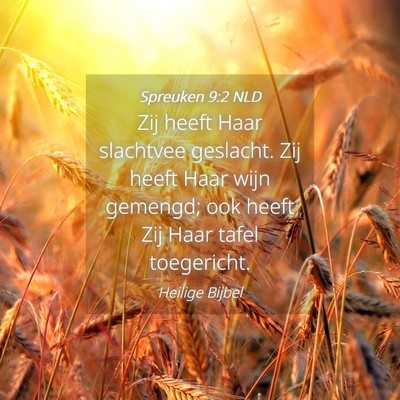 Picture 04 - Spreuken 9:2 NLD - Zij heeft Haar slachtvee geslacht. Zij heeft Haar - Bible Verse Picture