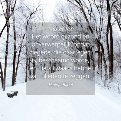 Picture 04 - Titus 2:8 NLD - Het woord gezond en onverwerpelijk, opdat degene, - Bible Verse Picture