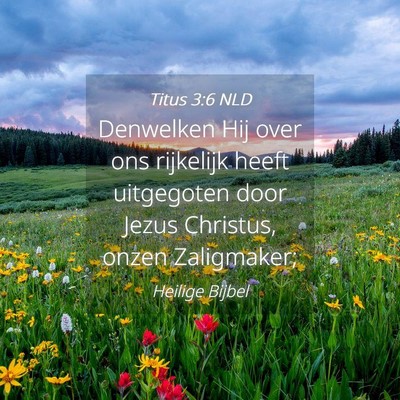 Picture 04 - Titus 3:6 NLD - Denwelken Hij over ons rijkelijk heeft uitgegoten - Bible Verse Picture