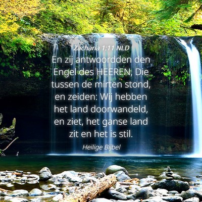 Picture 04 - Zacharia 1:11 NLD - En zij antwoordden den Engel des HEEREN, Die - Bible Verse Picture