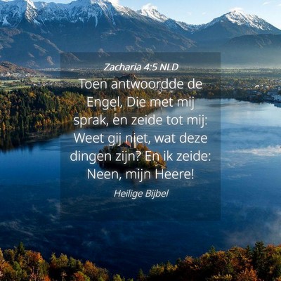 Picture 04 - Zacharia 4:5 NLD - Toen antwoordde de Engel, Die met mij sprak, en - Bible Verse Picture