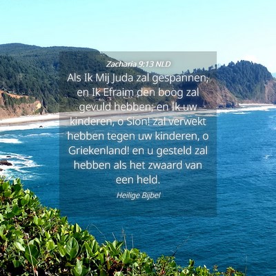 Picture 04 - Zacharia 9:13 NLD - Als Ik Mij Juda zal gespannen, en Ik Efraim den - Bible Verse Picture