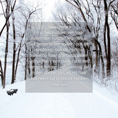 Picture 04 - Zefanja 2:14 NLD - En in het midden van haar zullen den kudden - Bible Verse Picture