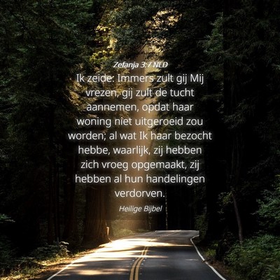 Picture 04 - Zefanja 3:7 NLD - Ik zeide: Immers zult gij Mij vrezen, gij zult de - Bible Verse Picture