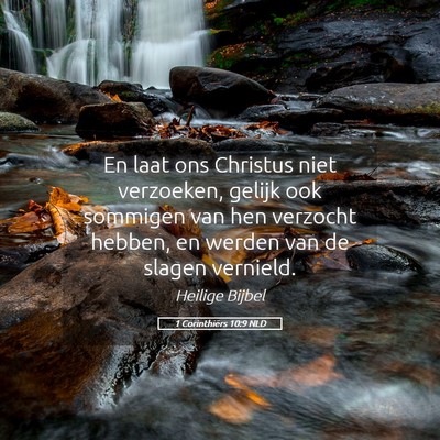 Picture 05 - 1 Corinthiërs 10:9 NLD - En laat ons Christus niet verzoeken, gelijk ook - Bible Verse Picture