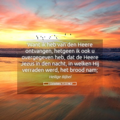 Picture 05 - 1 Corinthiërs 11:23 NLD - Want ik heb van den Heere ontvangen, hetgeen ik - Bible Verse Picture