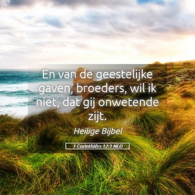 Picture 05 - 1 Corinthiërs 12:1 NLD - En van de geestelijke gaven, broeders, wil ik - Bible Verse Picture