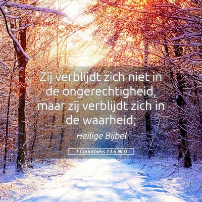 Picture 05 - 1 Corinthiërs 13:6 NLD - Zij verblijdt zich niet in de ongerechtigheid, - Bible Verse Picture