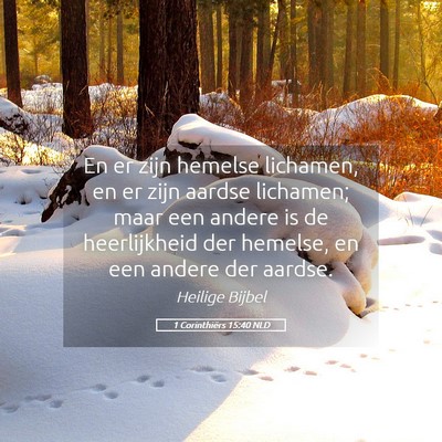 Picture 05 - 1 Corinthiërs 15:40 NLD - En er zijn hemelse lichamen, en er zijn aardse - Bible Verse Picture