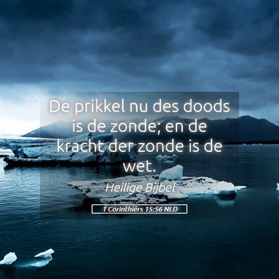 Picture 05 - 1 Corinthiërs 15:56 NLD - De prikkel nu des doods is de zonde; en de kracht - Bible Verse Picture