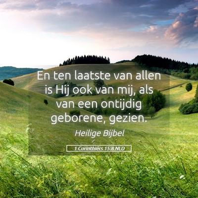 Picture 05 - 1 Corinthiërs 15:8 NLD - En ten laatste van allen is Hij ook van mij, als - Bible Verse Picture