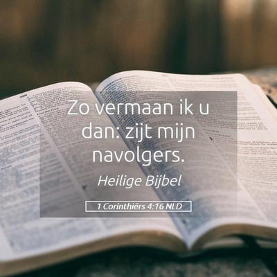 Picture 05 - 1 Corinthiërs 4:16 NLD - Zo vermaan ik u dan: zijt mijn - Bible Verse Picture