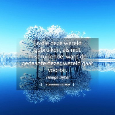 Picture 05 - 1 Corinthiërs 7:31 NLD - En die deze wereld gebruiken, als niet - Bible Verse Picture