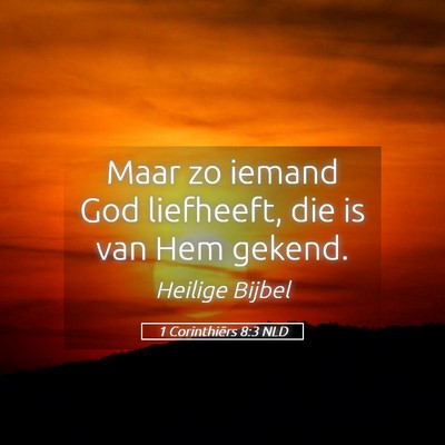 Picture 05 - 1 Corinthiërs 8:3 NLD - Maar zo iemand God liefheeft, die is van Hem - Bible Verse Picture