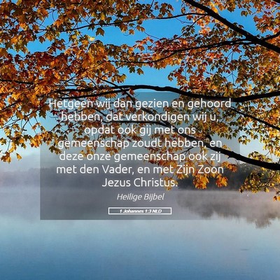 Picture 05 - 1 Johannes 1:3 NLD - Hetgeen wij dan gezien en gehoord hebben, dat - Bible Verse Picture
