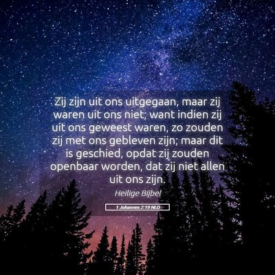 Picture 05 - 1 Johannes 2:19 NLD - Zij zijn uit ons uitgegaan, maar zij waren uit - Bible Verse Picture