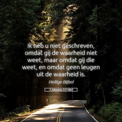 Picture 05 - 1 Johannes 2:21 NLD - Ik heb u niet geschreven, omdat gij de waarheid - Bible Verse Picture