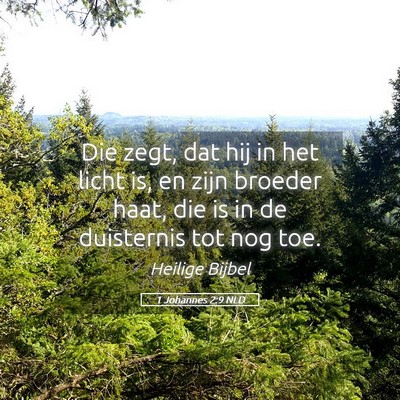 Picture 05 - 1 Johannes 2:9 NLD - Die zegt, dat hij in het licht is, en zijn - Bible Verse Picture
