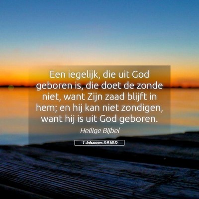 Picture 05 - 1 Johannes 3:9 NLD - Een iegelijk, die uit God geboren is, die doet de - Bible Verse Picture