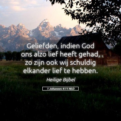 Picture 05 - 1 Johannes 4:11 NLD - Geliefden, indien God ons alzo lief heeft gehad, - Bible Verse Picture
