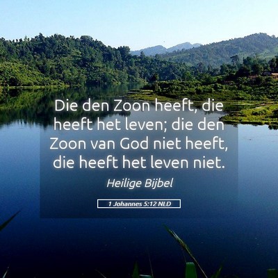 Picture 05 - 1 Johannes 5:12 NLD - Die den Zoon heeft, die heeft het leven; die den - Bible Verse Picture