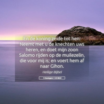 Picture 05 - 1 Koningen 1:33 NLD - En de koning zeide tot hen: Neemt met u de - Bible Verse Picture