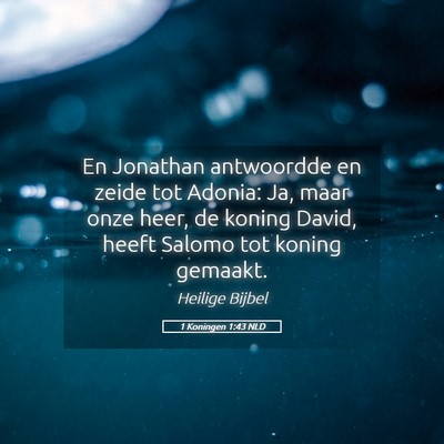 Picture 05 - 1 Koningen 1:43 NLD - En Jonathan antwoordde en zeide tot Adonia: Ja, - Bible Verse Picture