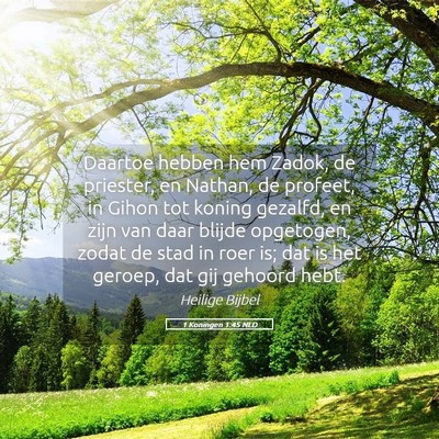 Picture 05 - 1 Koningen 1:45 NLD - Daartoe hebben hem Zadok, de priester, en Nathan, - Bible Verse Picture