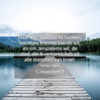 Picture 05 - 1 Koningen 11:32 NLD - Maar een stam zal hij hebben, om Mijns knechts - Bible Verse Picture