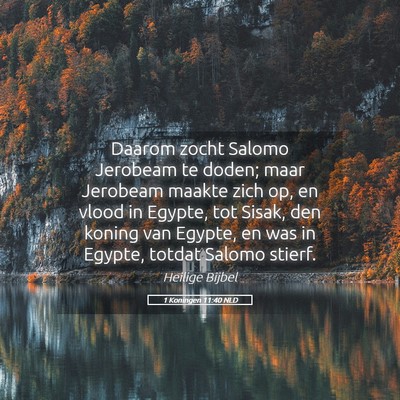 Picture 05 - 1 Koningen 11:40 NLD - Daarom zocht Salomo Jerobeam te doden; maar - Bible Verse Picture