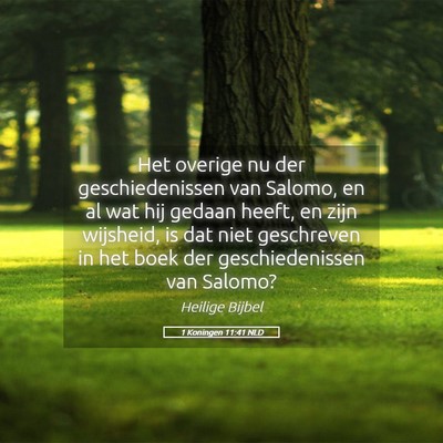 Picture 05 - 1 Koningen 11:41 NLD - Het overige nu der geschiedenissen van Salomo, en - Bible Verse Picture