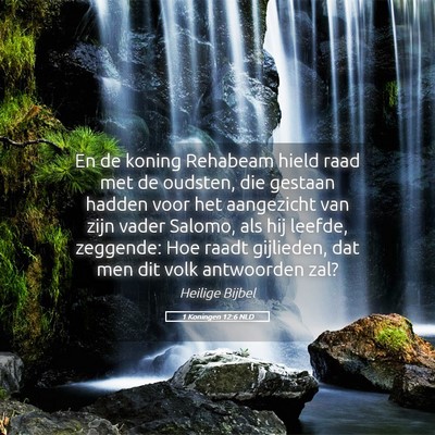 Picture 05 - 1 Koningen 12:6 NLD - En de koning Rehabeam hield raad met de oudsten, - Bible Verse Picture
