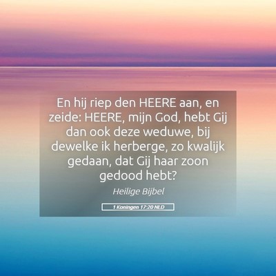 Picture 05 - 1 Koningen 17:20 NLD - En hij riep den HEERE aan, en zeide: HEERE, mijn - Bible Verse Picture