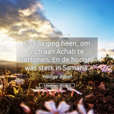 Picture 05 - 1 Koningen 18:2 NLD - En Elia ging heen, om zich aan Achab te vertonen. - Bible Verse Picture