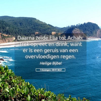 Picture 05 - 1 Koningen 18:41 NLD - Daarna zeide Elia tot Achab: Trek op, eet en - Bible Verse Picture