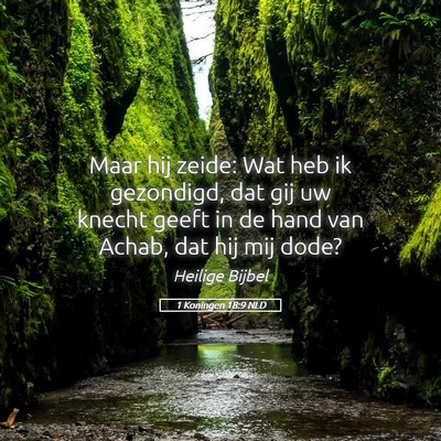 Picture 05 - 1 Koningen 18:9 NLD - Maar hij zeide: Wat heb ik gezondigd, dat gij uw - Bible Verse Picture