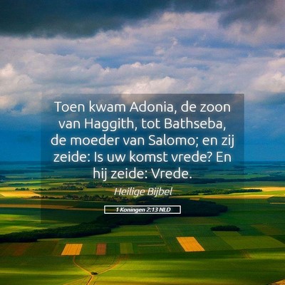 Picture 05 - 1 Koningen 2:13 NLD - Toen kwam Adonia, de zoon van Haggith, tot - Bible Verse Picture