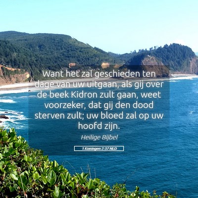 Picture 05 - 1 Koningen 2:37 NLD - Want het zal geschieden ten dage van uw uitgaan, - Bible Verse Picture