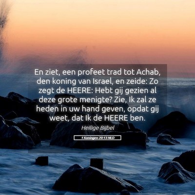 Picture 05 - 1 Koningen 20:13 NLD - En ziet, een profeet trad tot Achab, den koning - Bible Verse Picture