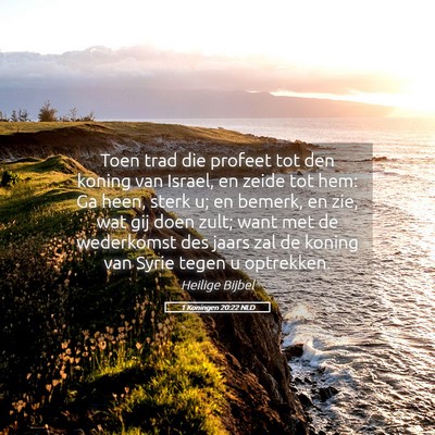Picture 05 - 1 Koningen 20:22 NLD - Toen trad die profeet tot den koning van Israel, - Bible Verse Picture