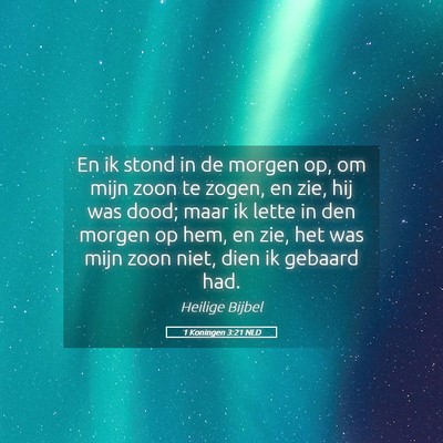 Picture 05 - 1 Koningen 3:21 NLD - En ik stond in de morgen op, om mijn zoon te - Bible Verse Picture