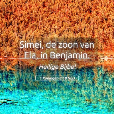 Picture 05 - 1 Koningen 4:18 NLD - Simei, de zoon van Ela, in - Bible Verse Picture