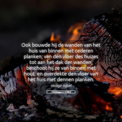 Picture 05 - 1 Koningen 6:15 NLD - Ook bouwde hij de wanden van het huis van binnen - Bible Verse Picture