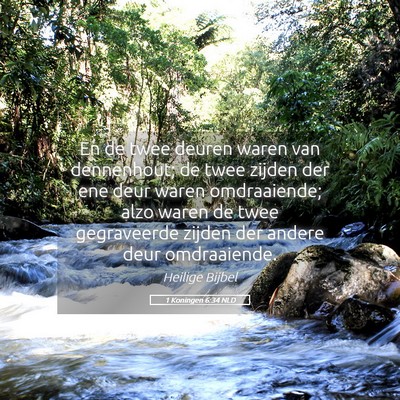Picture 05 - 1 Koningen 6:34 NLD - En de twee deuren waren van dennenhout; de twee - Bible Verse Picture