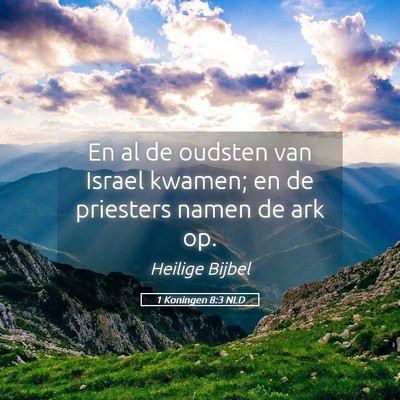 Picture 05 - 1 Koningen 8:3 NLD - En al de oudsten van Israel kwamen; en de - Bible Verse Picture