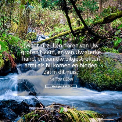 Picture 05 - 1 Koningen 8:42 NLD - (Want zij zullen horen van Uw groten Naam, en van - Bible Verse Picture