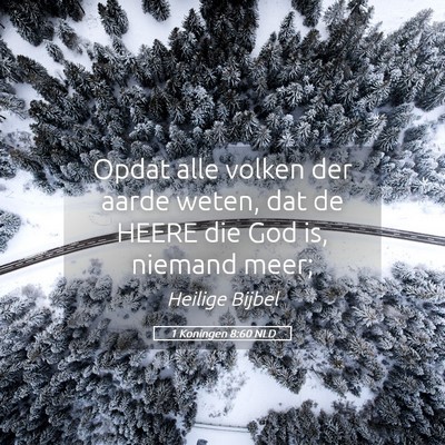 Picture 05 - 1 Koningen 8:60 NLD - Opdat alle volken der aarde weten, dat de HEERE - Bible Verse Picture