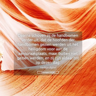 Picture 05 - 1 Koningen 8:8 NLD - Daarna schoven zij de handbomen verder uit, dat - Bible Verse Picture