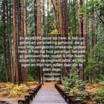 Picture 05 - 1 Koningen 9:3 NLD - En de HEERE zeide tot hem: Ik heb uw gebed en uw - Bible Verse Picture